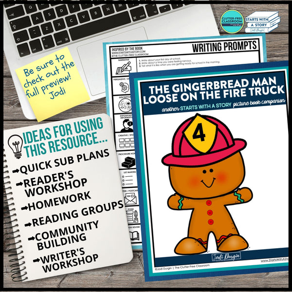 THE GINGERBREAD MAN LOOSE ON THE FIRE TRUCK activities and lesson plan ideas