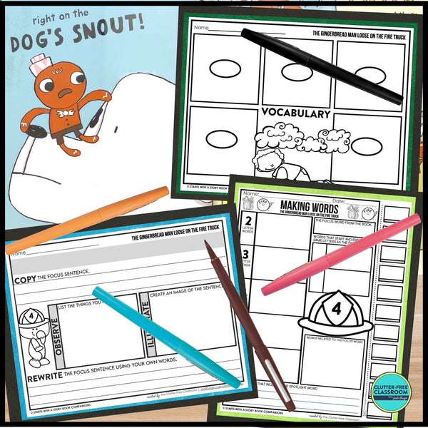 THE GINGERBREAD MAN LOOSE ON THE FIRE TRUCK activities and lesson plan ideas