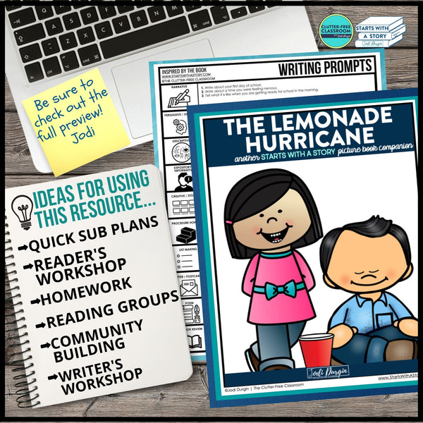 THE LEMONADE HURRICANE activities and lesson plan ideas