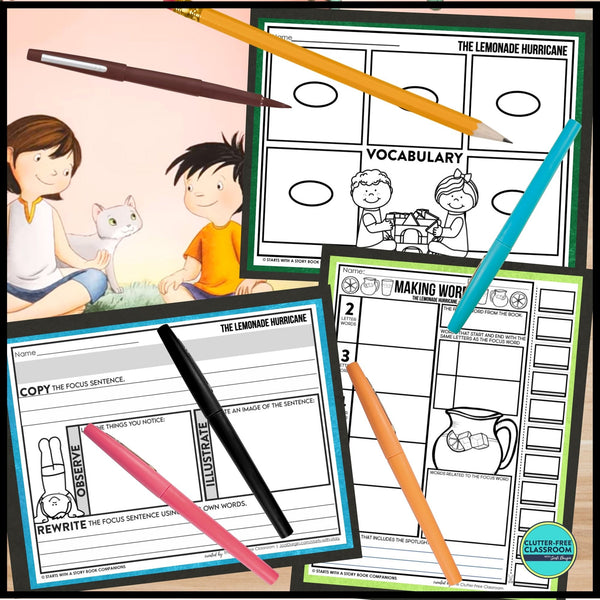 THE LEMONADE HURRICANE activities and lesson plan ideas