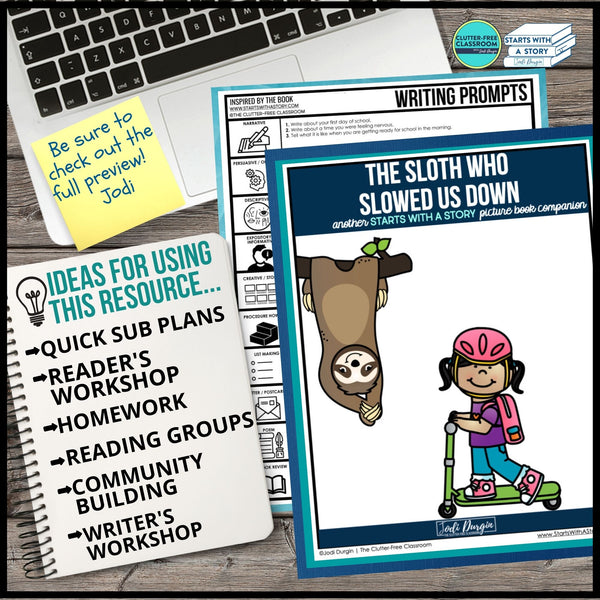 THE SLOTH WHO SLOWED US DOWN activities and lesson plan ideas