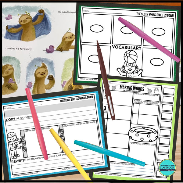 THE SLOTH WHO SLOWED US DOWN activities and lesson plan ideas