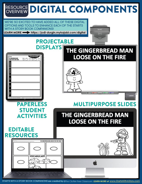 THE GINGERBREAD MAN LOOSE ON THE FIRE TRUCK activities and lesson plan ideas