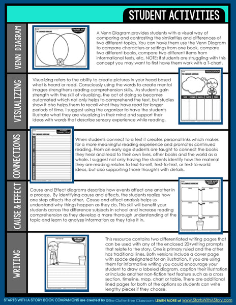 THE LEMONADE HURRICANE activities and lesson plan ideas