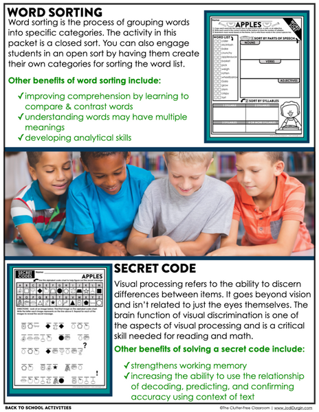 APPLES ACTIVITY PACKET