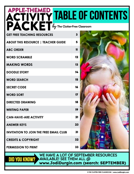 APPLES ACTIVITY PACKET