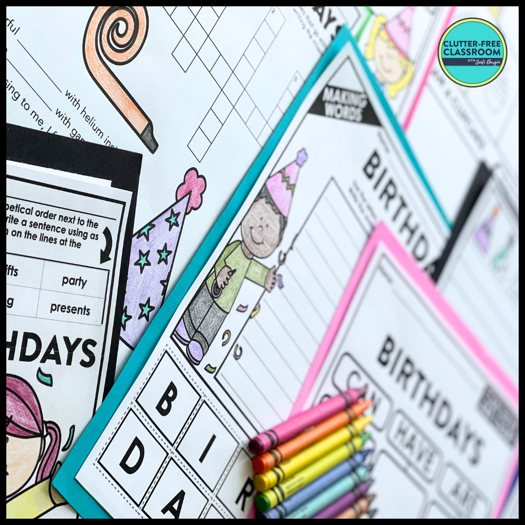 Birthday Activity Packet – Clutter Free Classroom Store