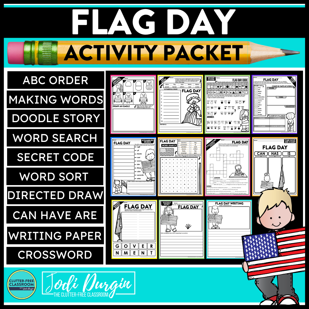 Flag Day Activity Packet Clutter Free Classroom Store Flag day activity packet clutter free classroom store