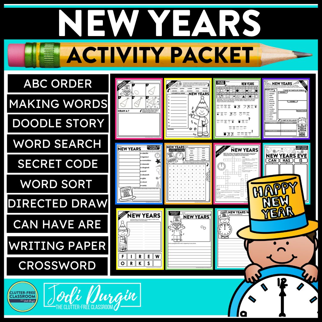 New Year's Activity Packet – Clutter Free Classroom Store