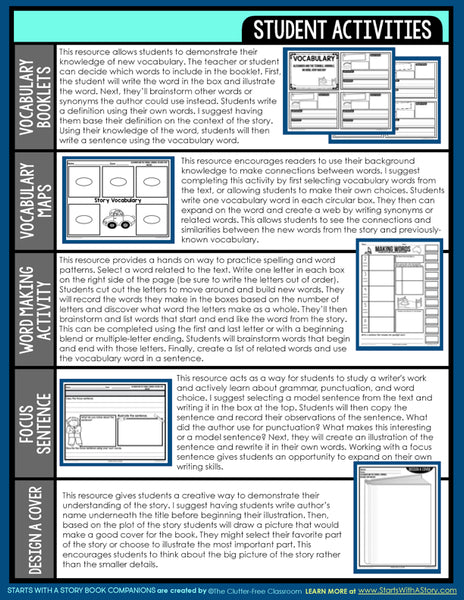 Alexander and The Terrible, No Good Very Bad Day activities and lesson plan ideas