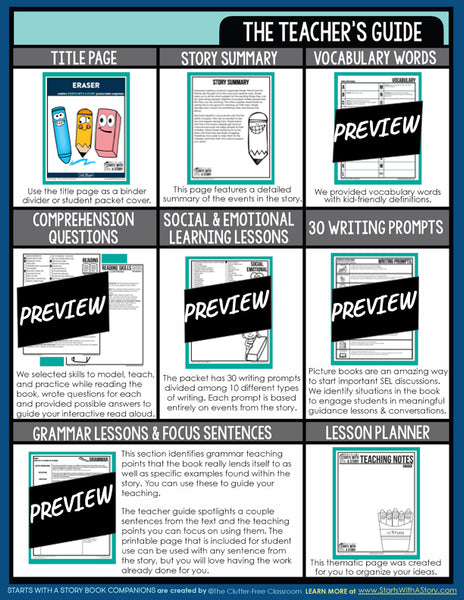 Eraser activities and lesson plan ideas