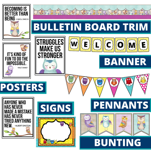 Owl Classroom Theme Decorations Bundle