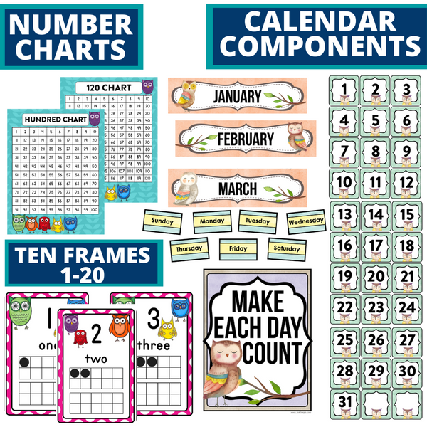 Owl Classroom Theme Decorations Bundle