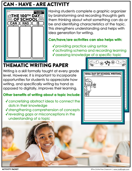 100th Day of School Activity Packet