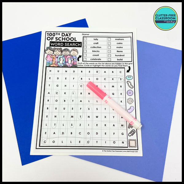 100th Day of School Activity Packet