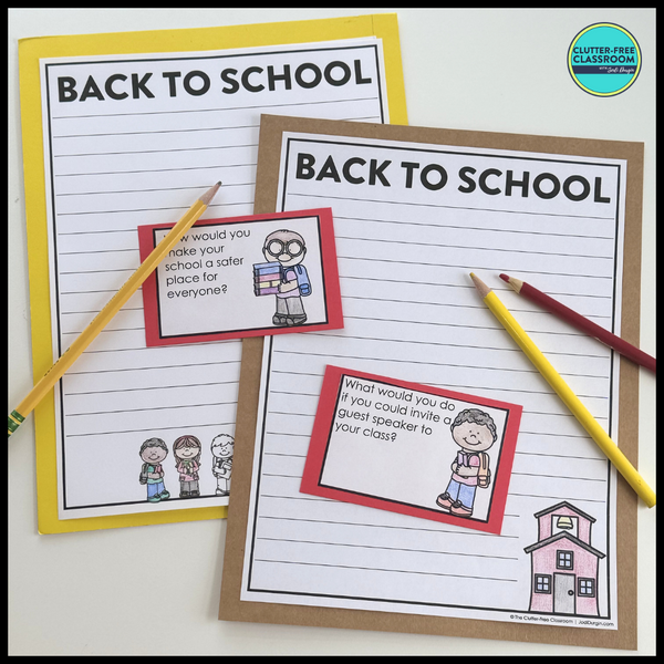 Back to School Writing Prompts & Paper Bag Craft 1st 2nd 3rd Grade