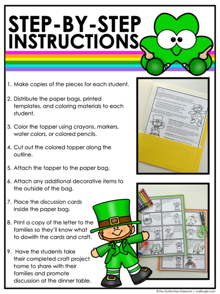 St. Patrick's Day Writing Prompts & Leprechaun Paper Bag Craft 1st 2nd 3rd Grade