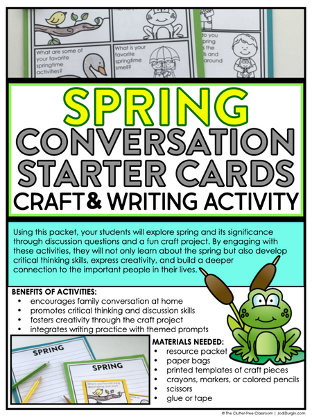 Spring Writing Prompts & Paper Bag Craft 1st 2nd 3rd Grade