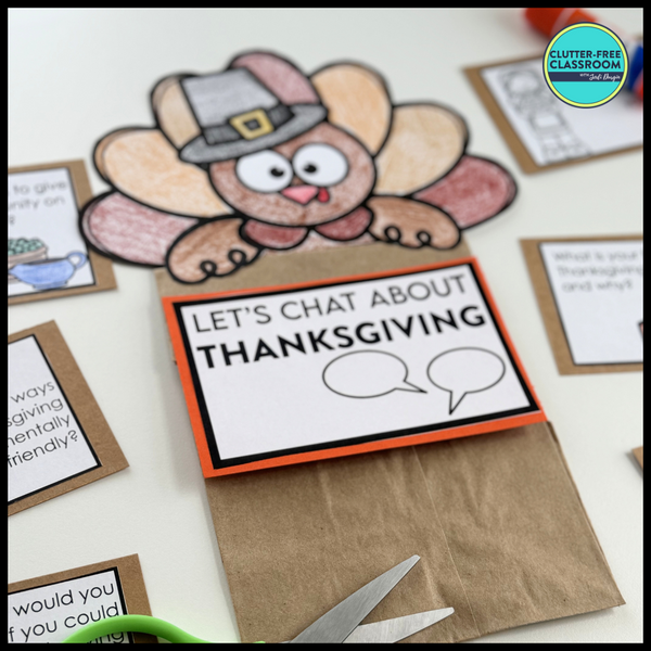 Thanksgiving Writing Prompts & Turkey Paper Bag Craft 1st 2nd 3rd Grade