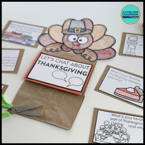 Thanksgiving Writing Prompts & Turkey Paper Bag Craft 1st 2nd 3rd Grade