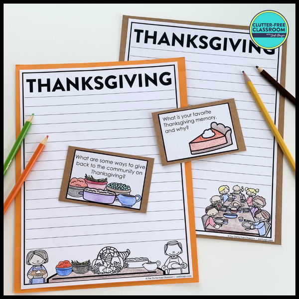 Thanksgiving Writing Prompts & Turkey Paper Bag Craft 1st 2nd 3rd Grade