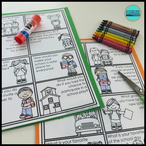 Back to School Writing Prompts & Paper Bag Craft 1st 2nd 3rd Grade