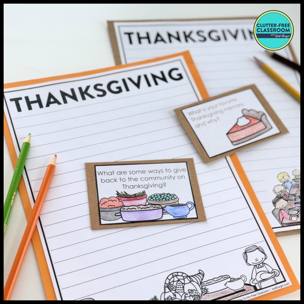 Thanksgiving Writing Prompts & Turkey Paper Bag Craft 1st 2nd 3rd Grade