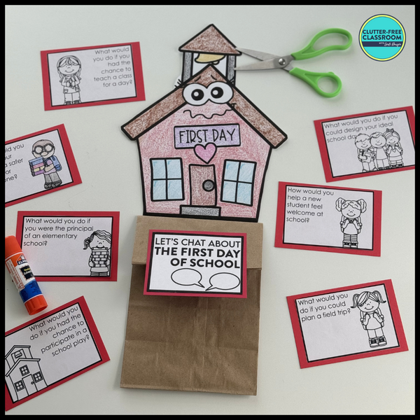 Back to School Writing Prompts & Paper Bag Craft 1st 2nd 3rd Grade