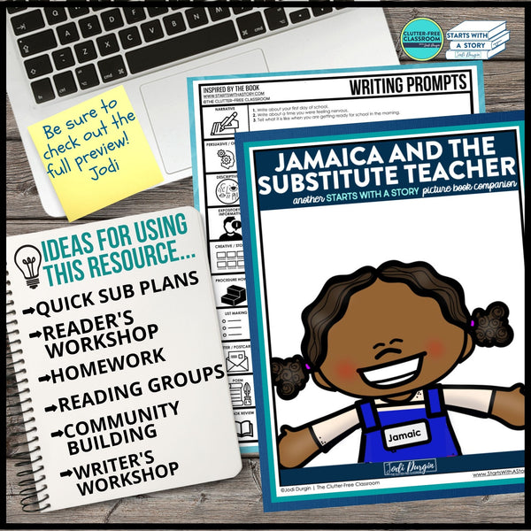 JAMAICA AND THE SUBSTITUTE TEACHER activities and lesson plan ideas