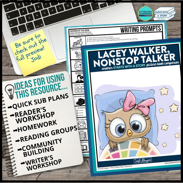 LACEY WALKER, NONSTOP TALKER activities and lesson plan ideas
