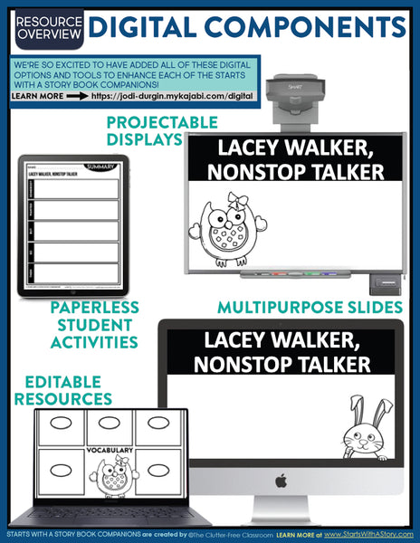 LACEY WALKER, NONSTOP TALKER activities and lesson plan ideas