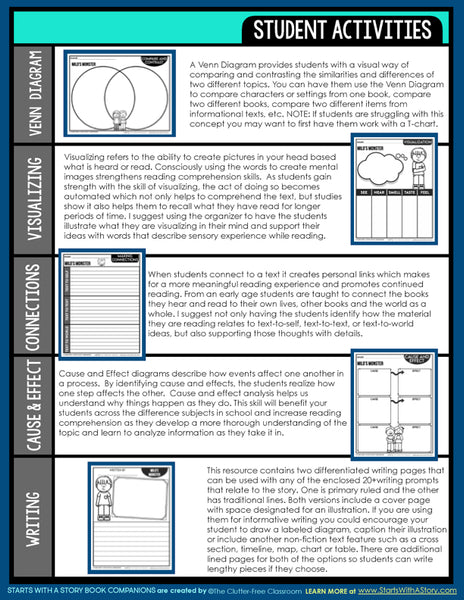 MILO'S MONSTER activities and lesson plan ideas