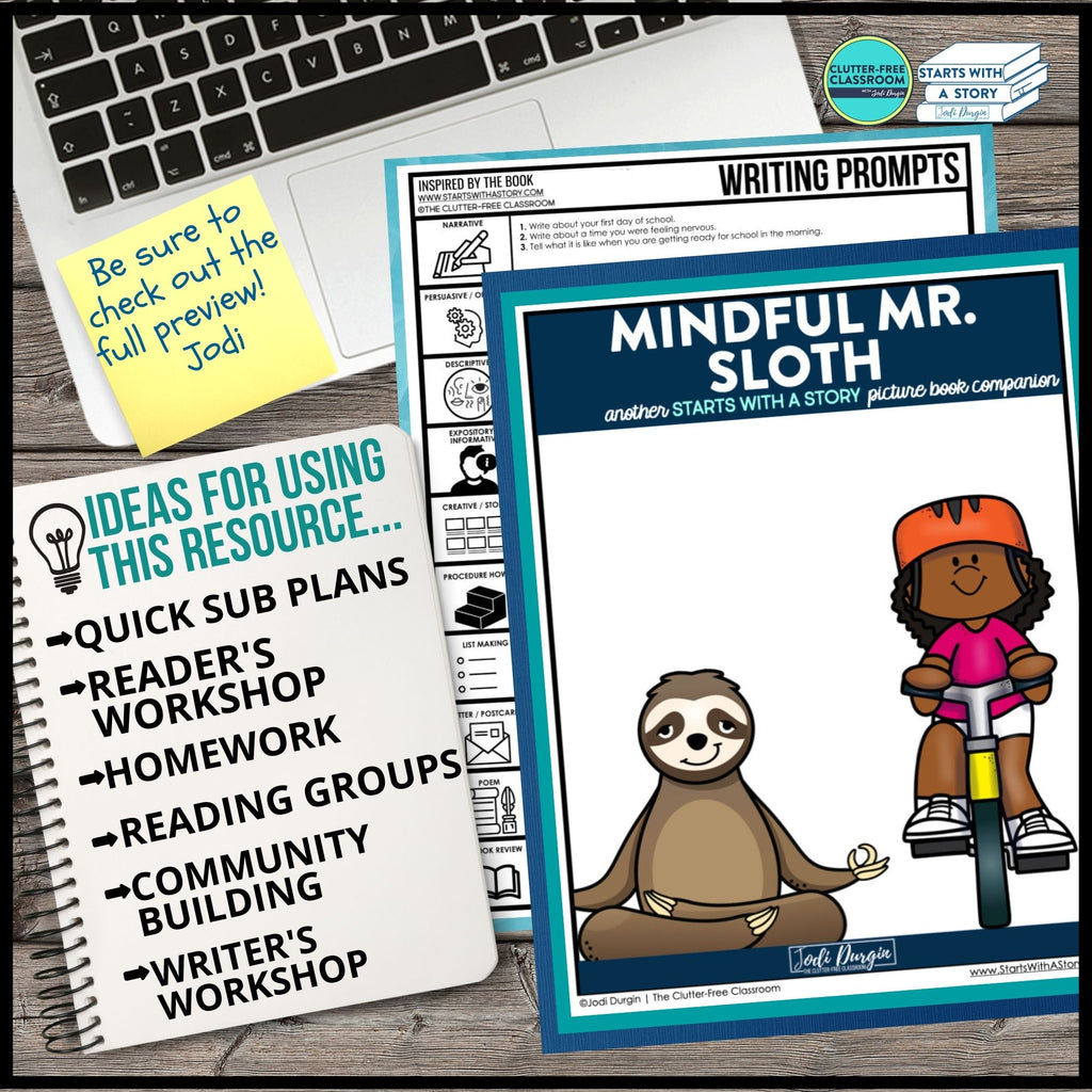 MINDFUL MR. SLOTH activities and lesson plan ideas – Clutter Free ...