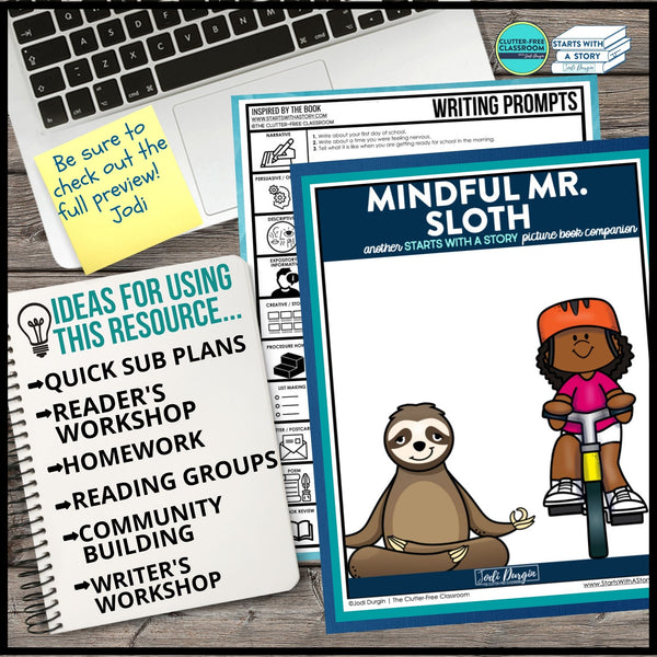MINDFUL MR. SLOTH activities and lesson plan ideas