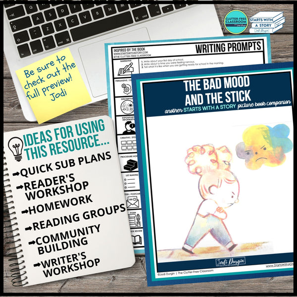 THE BAD MOOD AND THE STICK activities and lesson plan ideas