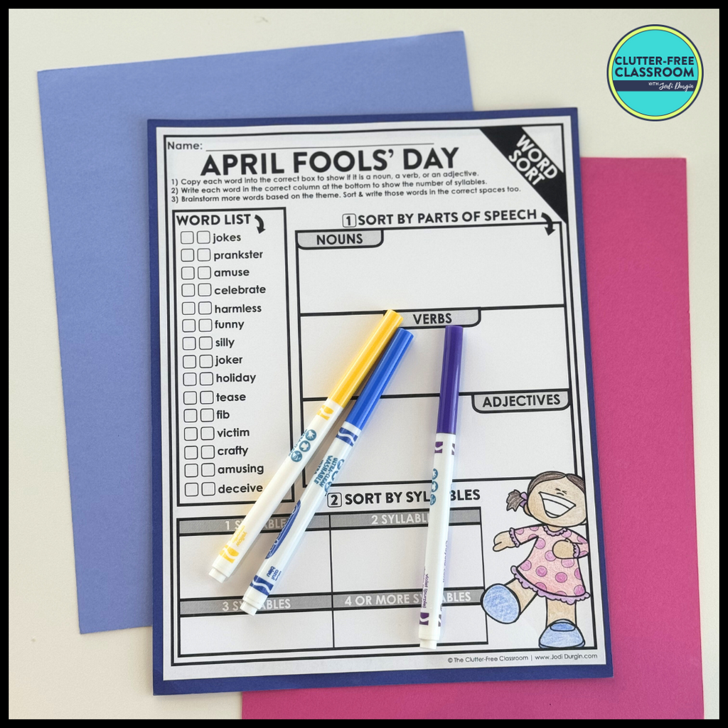 April Fools Day Activity Packet – Clutter Free Classroom Store