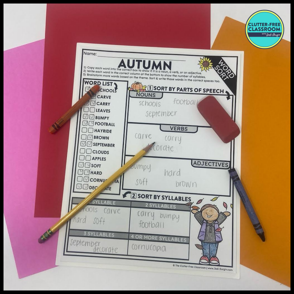 Fall Worksheet Packets Fall Activity Packet – Clutter Free Classroom Store