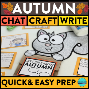 Autumn Writing Prompts for Kids with Fall Paper Bag Craft 1st 2nd 3rd Grade