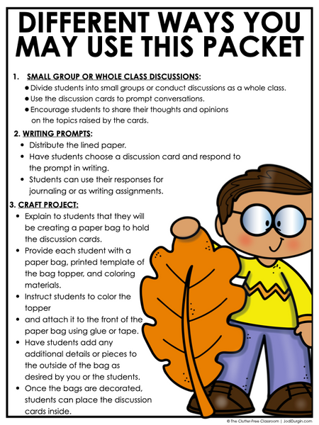 Autumn Writing Prompts for Kids with Fall Paper Bag Craft 1st 2nd 3rd Grade