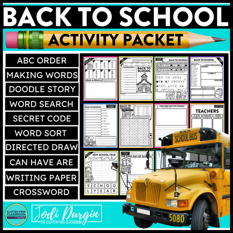 Back to School Activity Packet