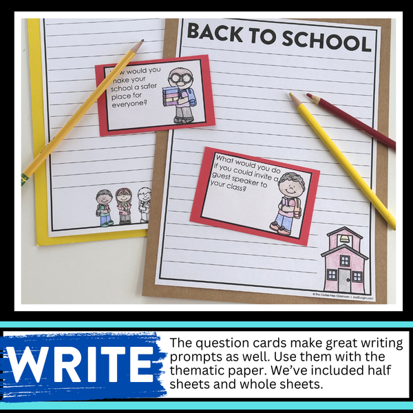 Back to School Writing Prompts & Paper Bag Craft 1st 2nd 3rd Grade