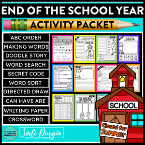 End of School Year Activity Packet