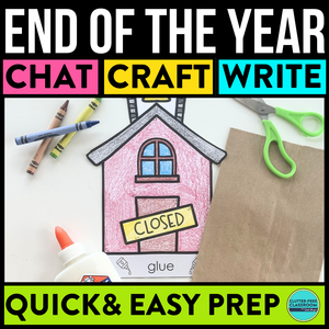 End of the School Year Writing Prompts & Paper Bag Craft 1st 2nd 3rd Grade