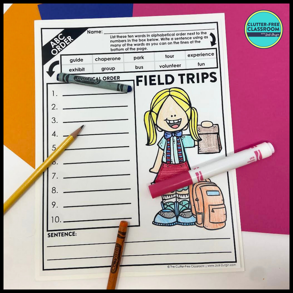Field Trip Activity Packet Clutter Free Classroom Store
