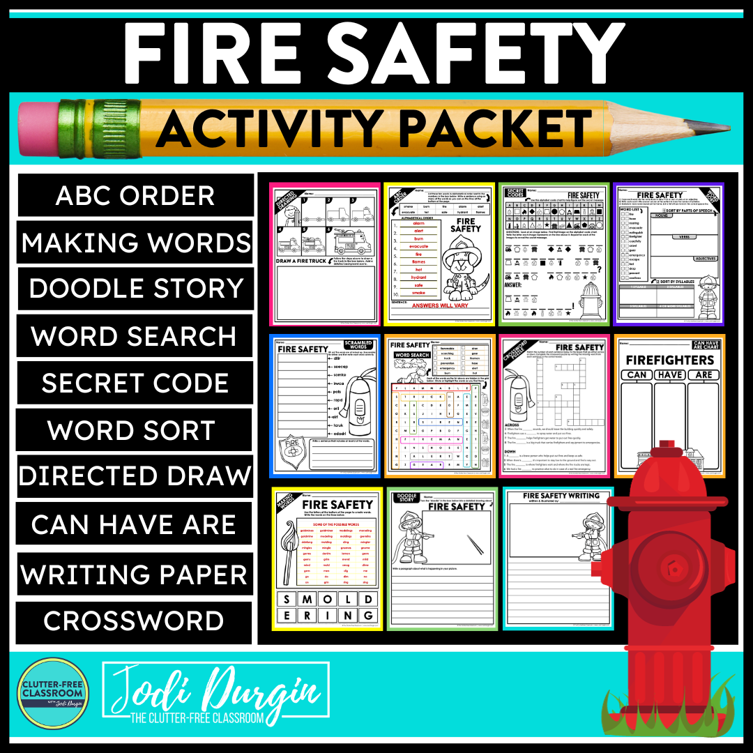 Fire Safety Activity Packet – Clutter Free Classroom Store fire-safety-activity-packet-clutter-free-classroom-store