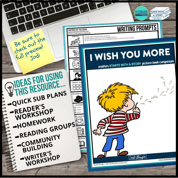 I WISH YOU MORE activities and lesson plan ideas