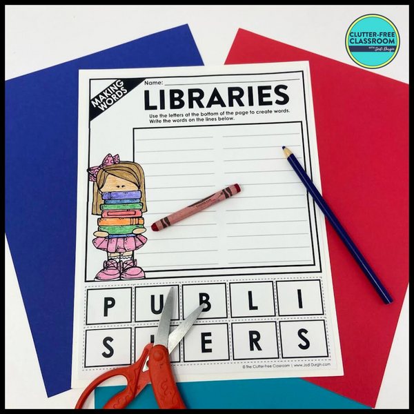 Library Handout Packet Library Activity Packet – Clutter Free Classroom Store