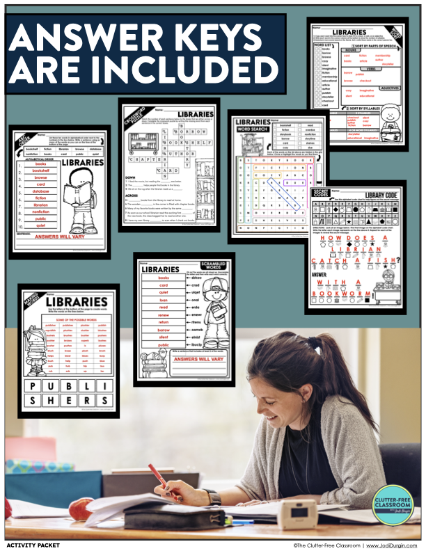 Library Activity Packet – Clutter Free Classroom Store