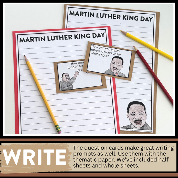 Dr. Martin Luther King, Jr. Writing Prompts & Paper Bag Craft 1st 2nd 3rd Grade