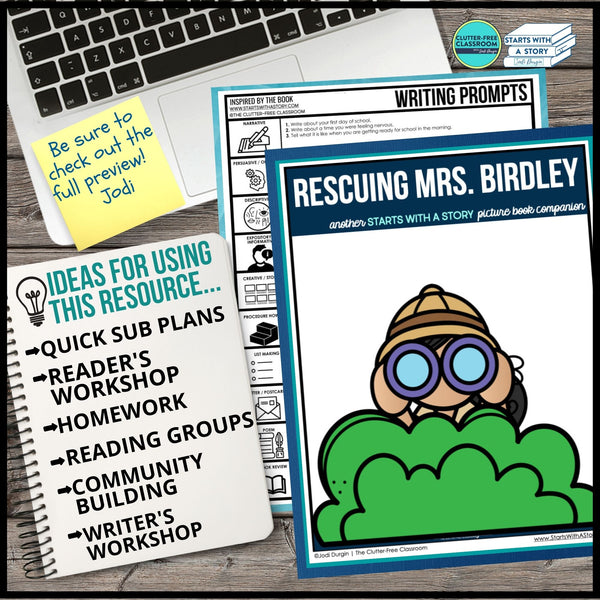 RESCUING MRS. BIRDLEY activities and lesson plan ideas